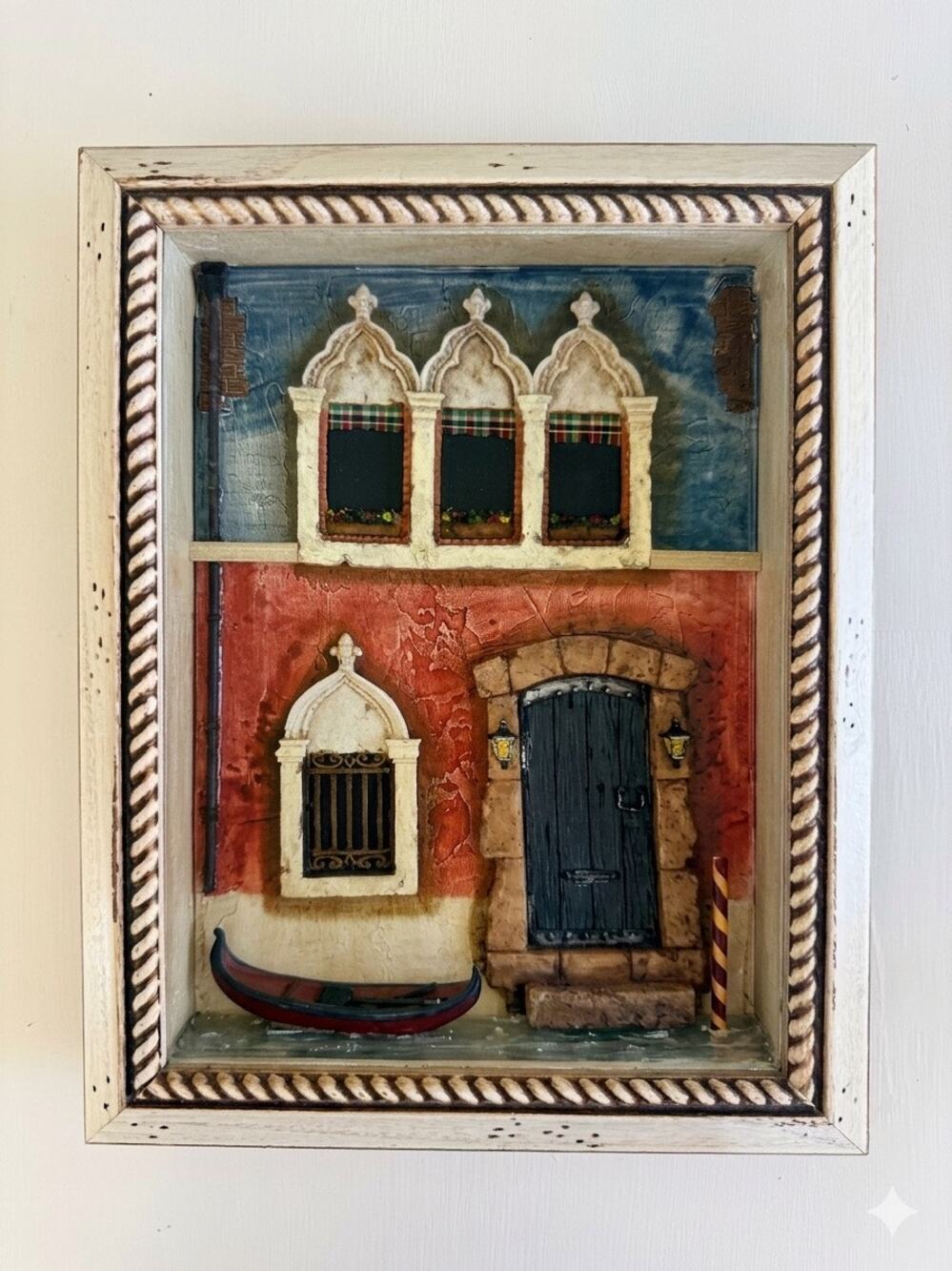 Venice Shadow Box Art - 3D Italian Diorama Miniature Wall Decor Gondola Gift